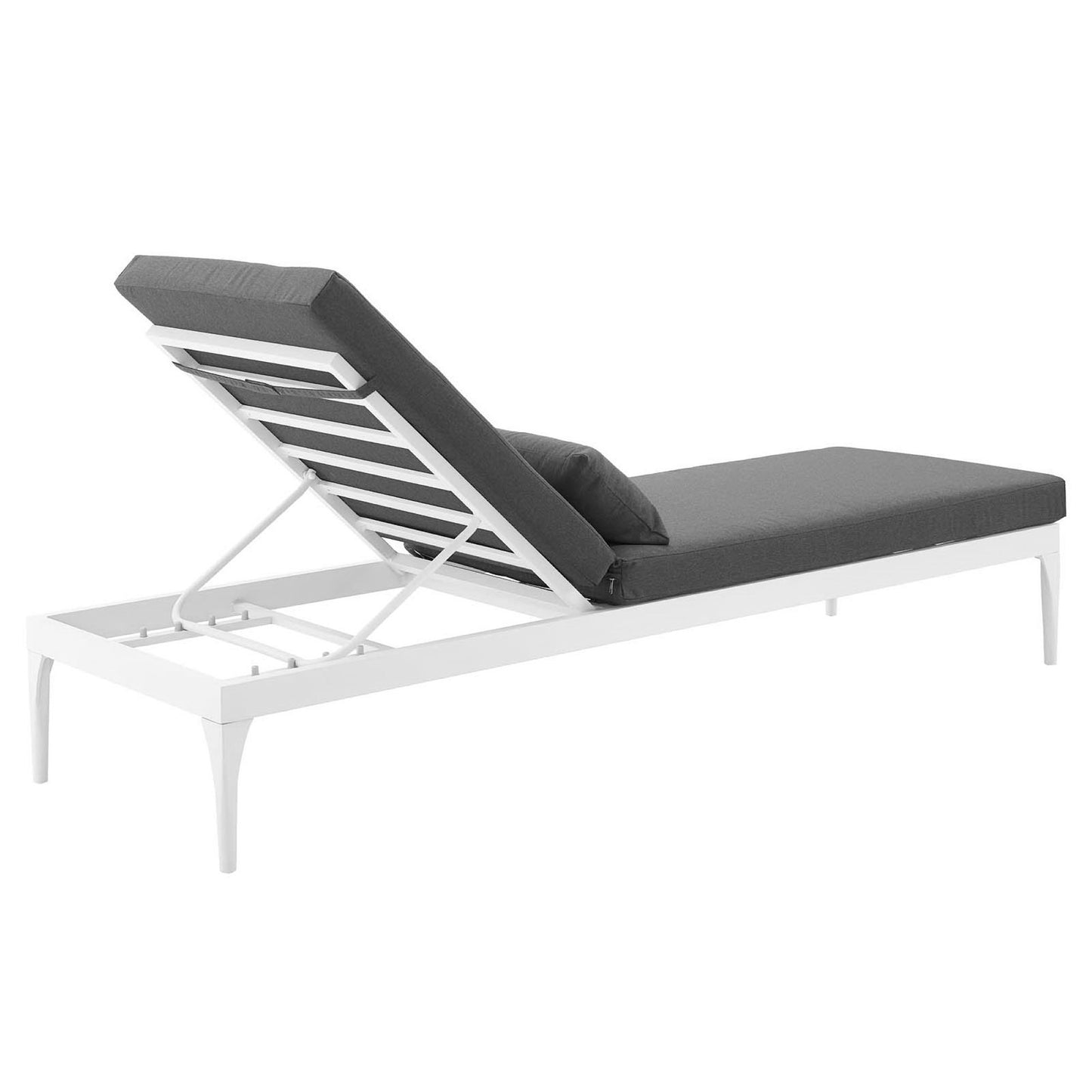 Modway Outlet Perspective Cushion Outdoor Patio Chaise Lounge Chair by Modway  Outdoor Furniture Furniture White Charcoal - EEI-3301-WHI-CHA