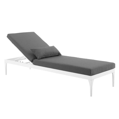 Modway Outlet Perspective Cushion Outdoor Patio Chaise Lounge Chair by Modway  Outdoor Furniture Furniture White Charcoal - EEI-3301-WHI-CHA