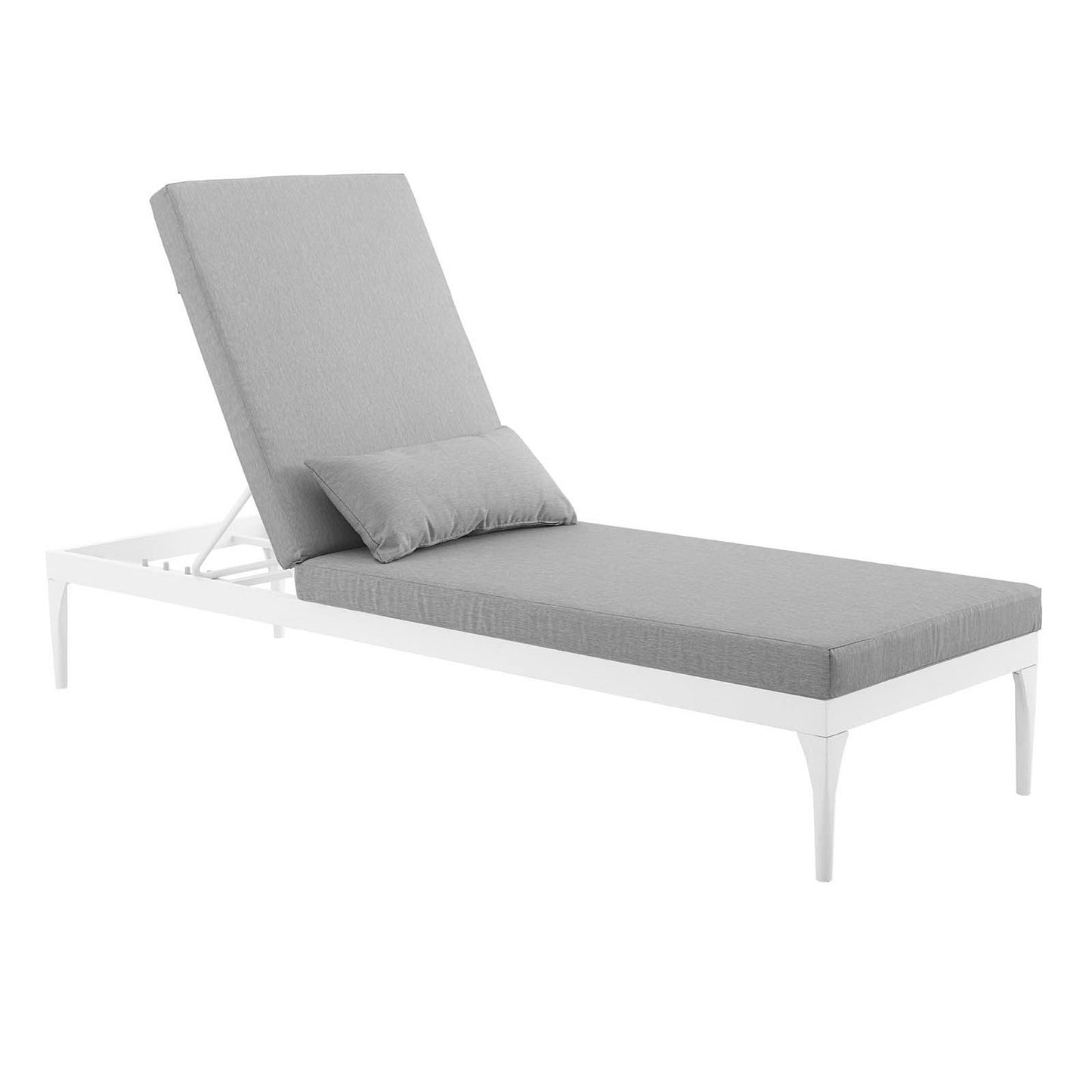 Modway - Perspective Cushion Outdoor Patio Chaise Lounge Chair by Modway  Outdoor Furniture Sofa Sectionals Gray - EEI-3301-WHI-GRY