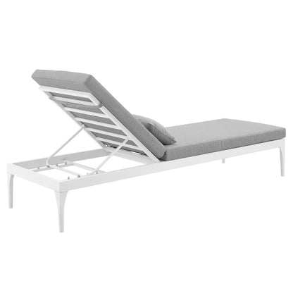 Modway - Perspective Cushion Outdoor Patio Chaise Lounge Chair by Modway  Outdoor Furniture Sofa Sectionals Gray - EEI-3301-WHI-GRY