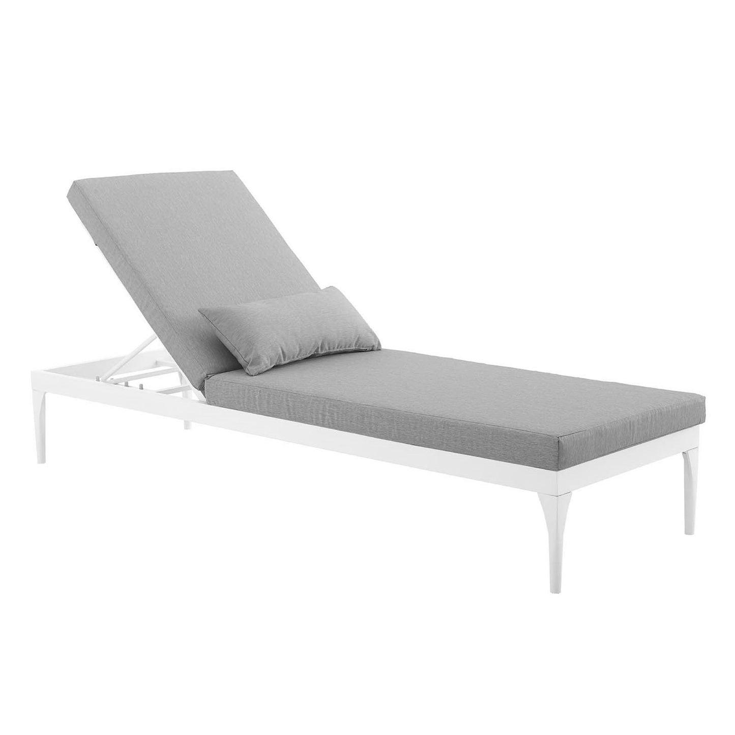 Modway - Perspective Cushion Outdoor Patio Chaise Lounge Chair by Modway  Outdoor Furniture Sofa Sectionals Gray - EEI-3301-WHI-GRY