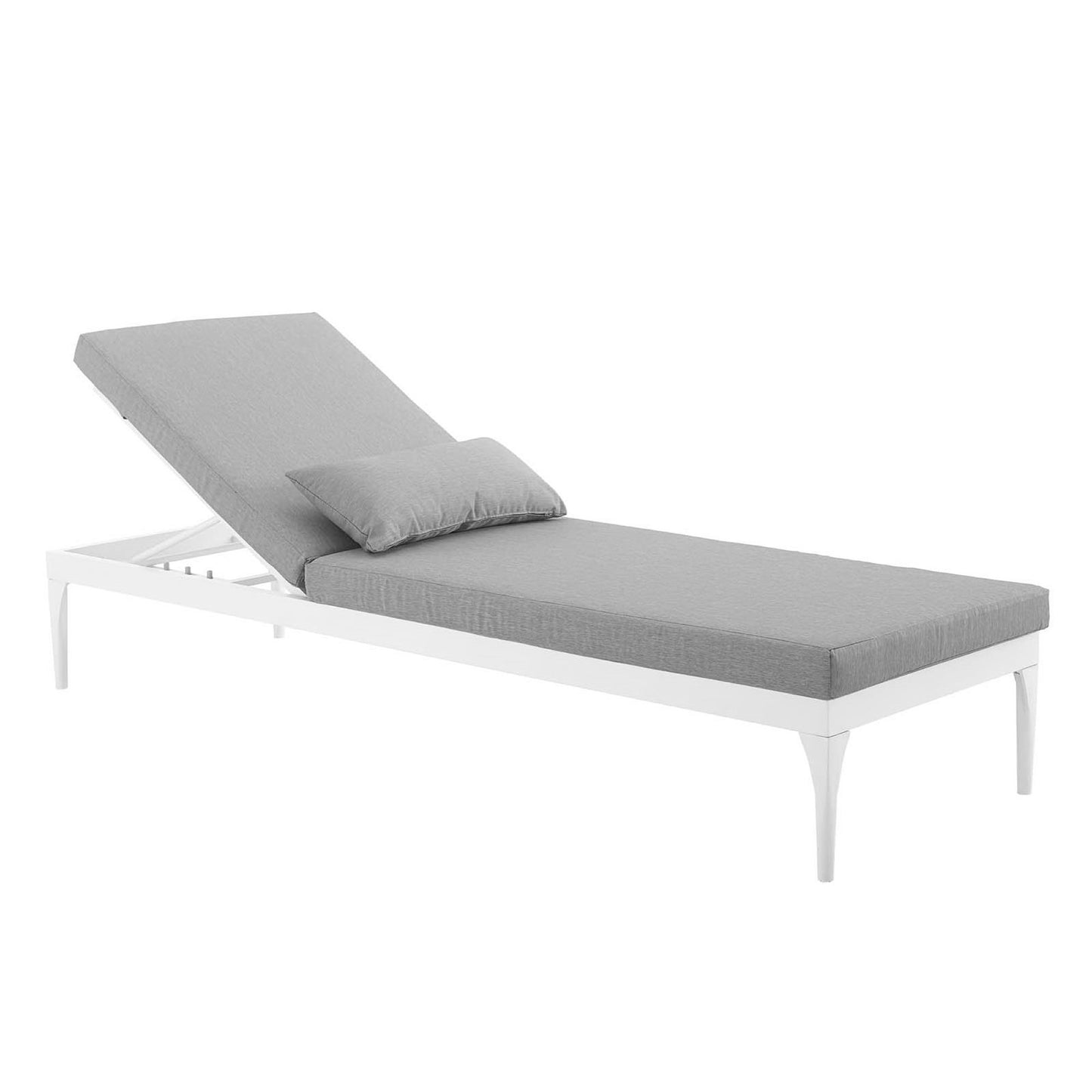 Modway - Perspective Cushion Outdoor Patio Chaise Lounge Chair by Modway  Outdoor Furniture Sofa Sectionals Gray - EEI-3301-WHI-GRY