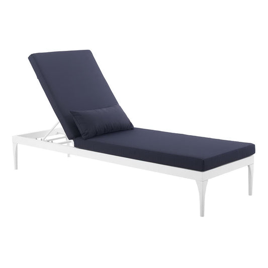 Modway Outlet Perspective Cushion Outdoor Patio Chaise Lounge Chair by Modway  Outdoor Furniture Furniture White Navy - EEI-3301-WHI-NAV