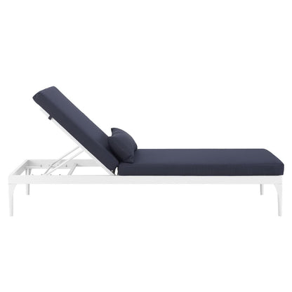 Modway Outlet Perspective Cushion Outdoor Patio Chaise Lounge Chair by Modway  Outdoor Furniture Furniture White Navy - EEI-3301-WHI-NAV