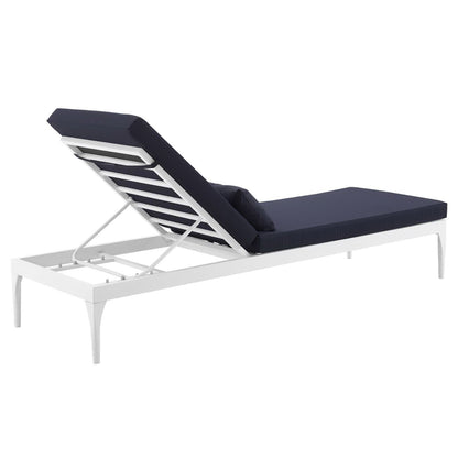 Modway Outlet Perspective Cushion Outdoor Patio Chaise Lounge Chair by Modway  Outdoor Furniture Furniture White Navy - EEI-3301-WHI-NAV