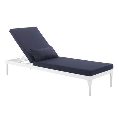 Modway Outlet Perspective Cushion Outdoor Patio Chaise Lounge Chair by Modway  Outdoor Furniture Furniture White Navy - EEI-3301-WHI-NAV