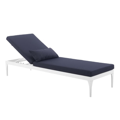 Modway Outlet Perspective Cushion Outdoor Patio Chaise Lounge Chair by Modway  Outdoor Furniture Furniture White Navy - EEI-3301-WHI-NAV