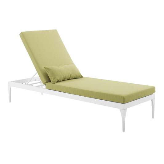 Modway Outlet Perspective Cushion Outdoor Patio Chaise Lounge Chair by Modway  Outdoor Furniture Furniture White Peridot - EEI-3301-WHI-PER