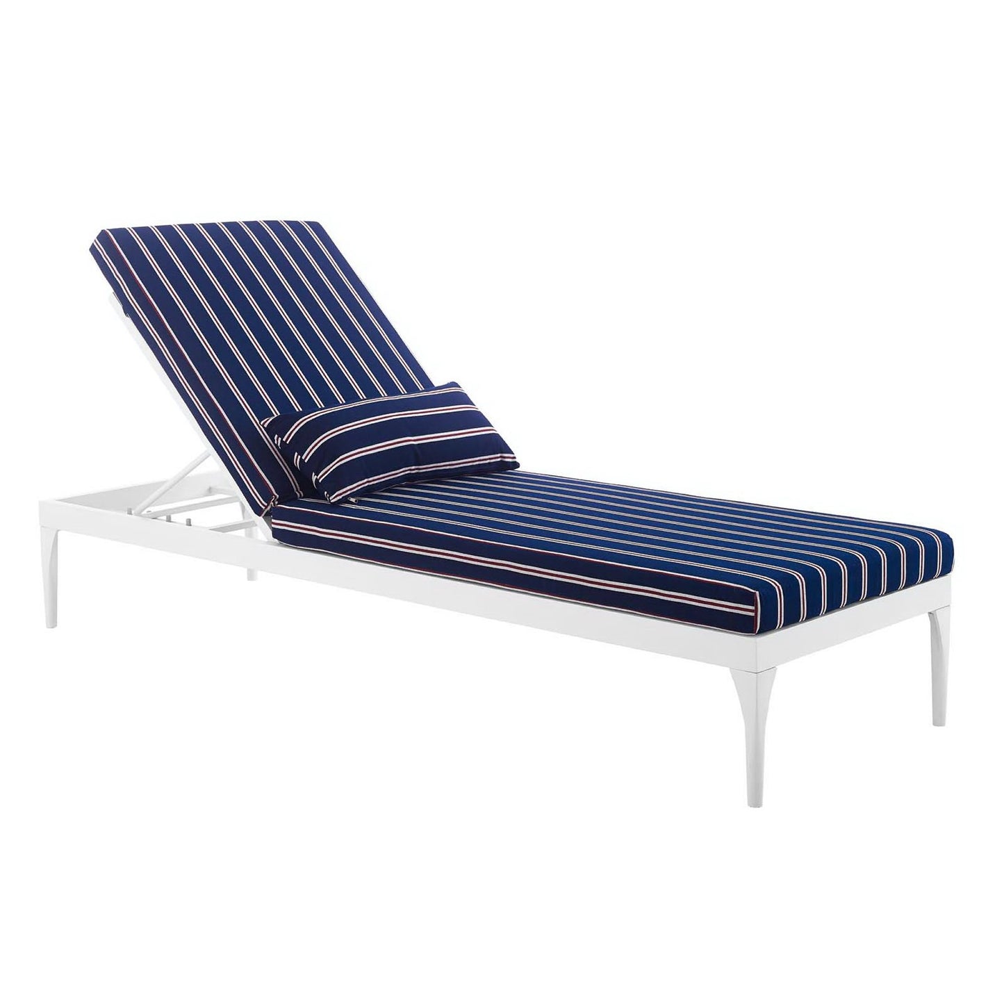 Modway Outlet Perspective Cushion Outdoor Patio Chaise Lounge Chair by Modway  Outdoor Furniture Furniture White Striped Navy - EEI-3301-WHI-STN