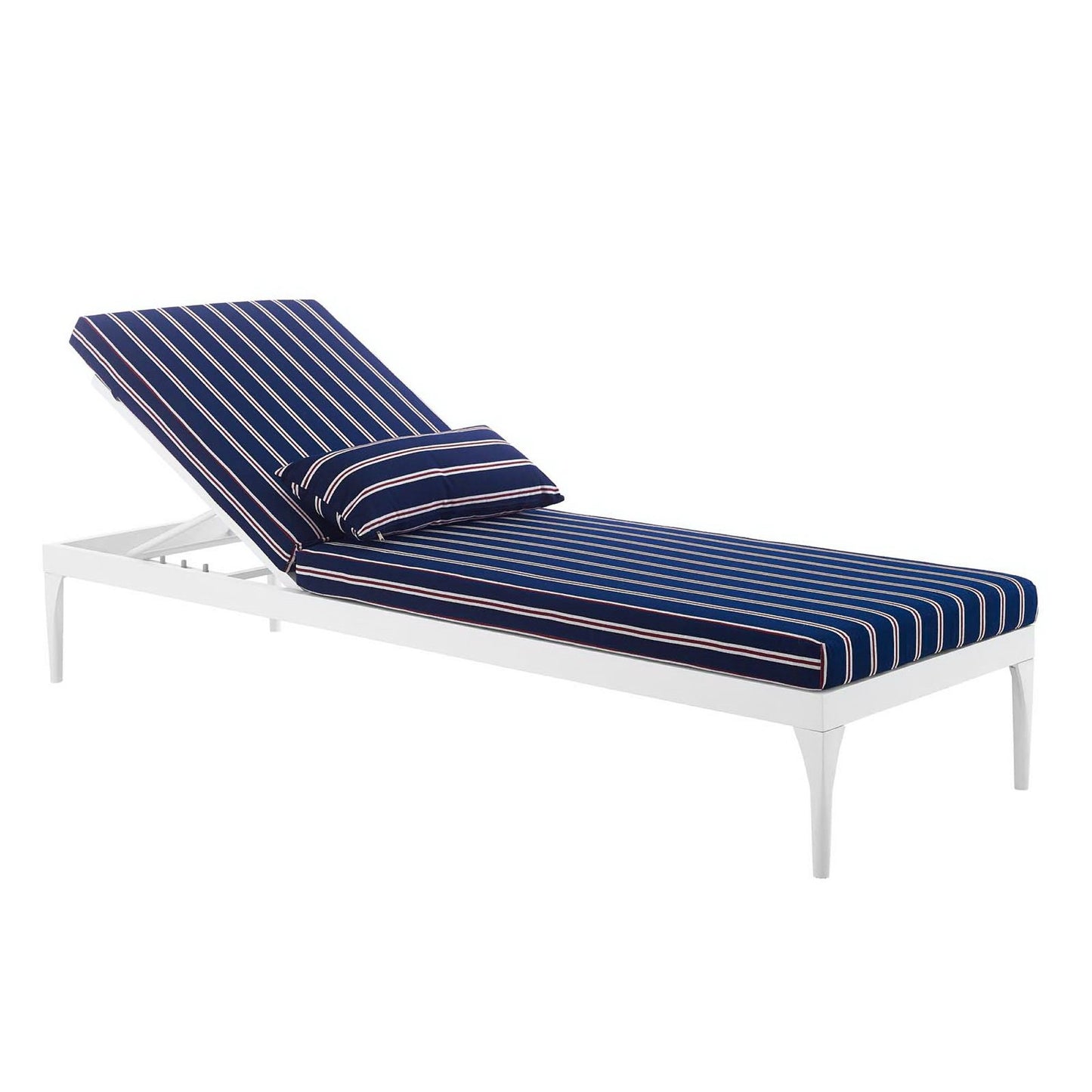 Modway Outlet Perspective Cushion Outdoor Patio Chaise Lounge Chair by Modway  Outdoor Furniture Furniture White Striped Navy - EEI-3301-WHI-STN
