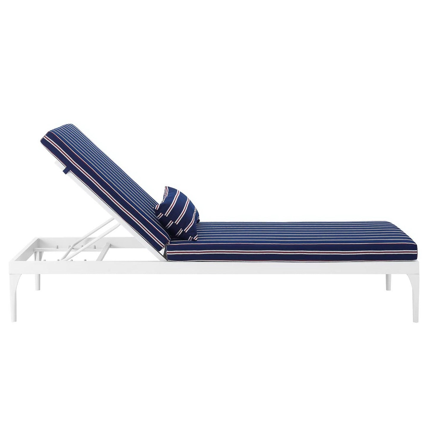 Modway Outlet Perspective Cushion Outdoor Patio Chaise Lounge Chair by Modway  Outdoor Furniture Furniture White Striped Navy - EEI-3301-WHI-STN