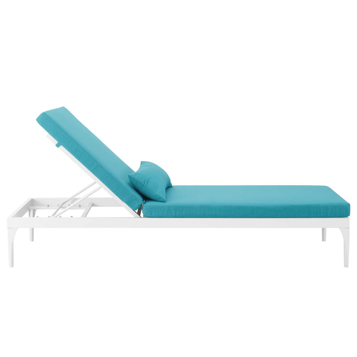 Modway Outlet Perspective Cushion Outdoor Patio Chaise Lounge Chair by Modway  Outdoor Furniture Furniture White Turquoise - EEI-3301-WHI-TRQ