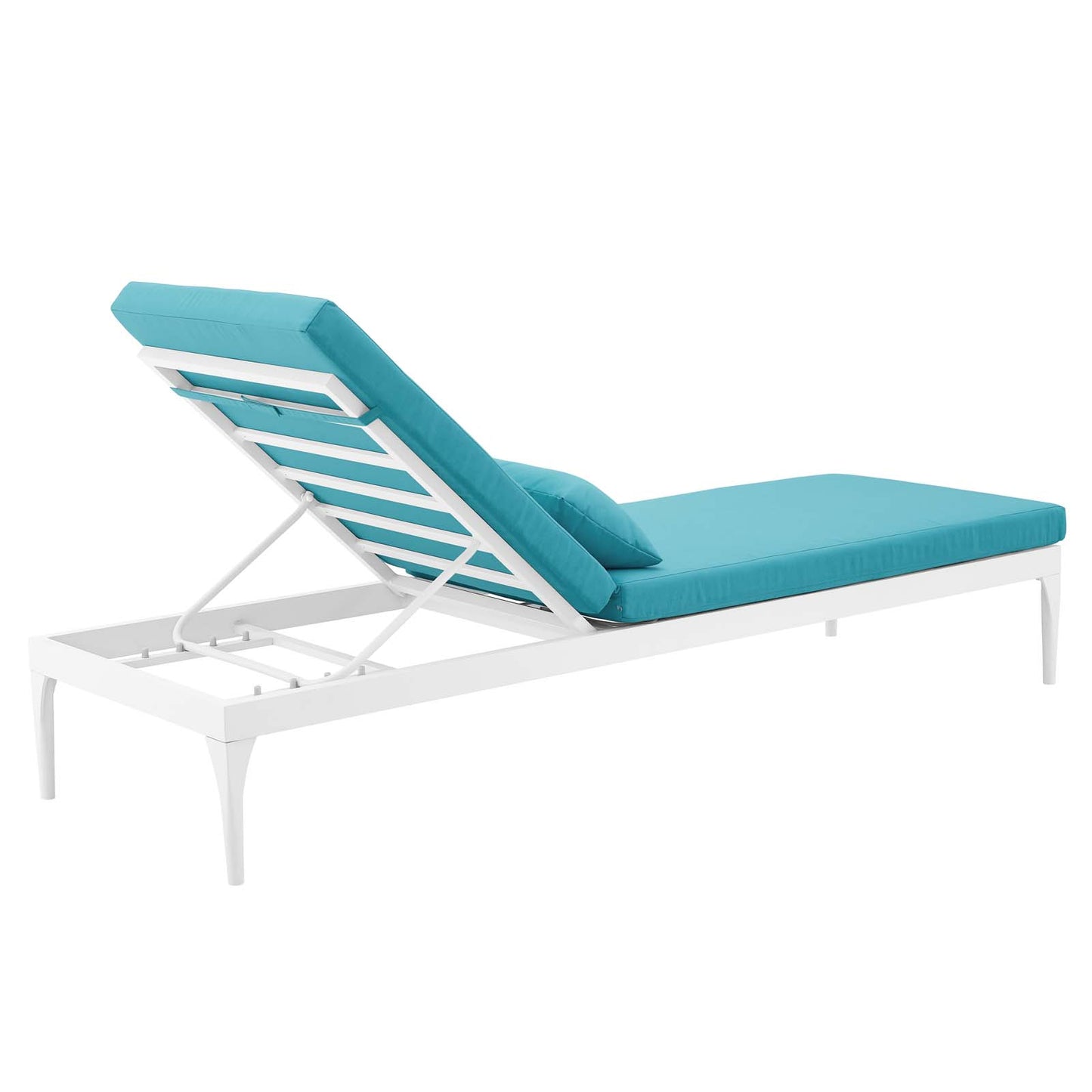 Modway Outlet Perspective Cushion Outdoor Patio Chaise Lounge Chair by Modway  Outdoor Furniture Furniture White Turquoise - EEI-3301-WHI-TRQ