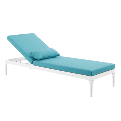 Modway Outlet Perspective Cushion Outdoor Patio Chaise Lounge Chair by Modway  Outdoor Furniture Furniture White Turquoise - EEI-3301-WHI-TRQ