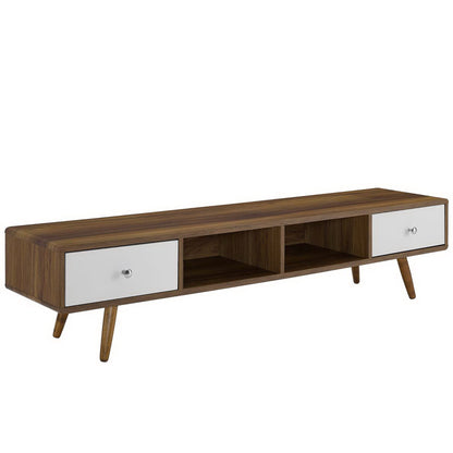 Modway Outlet Transmit 70" Media Console Wood TV Stand by Modway  Living Room Furniture Walnut White - EEI-3302-WAL-WHI