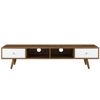 Modway Outlet Transmit 70" Media Console Wood TV Stand by Modway  Living Room Furniture Walnut White - EEI-3302-WAL-WHI