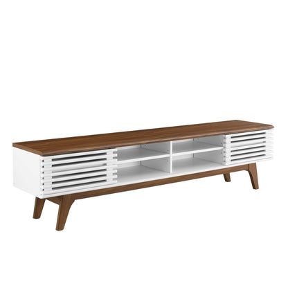Modway Outlet Render 70" Entertainment Center TV Stand by Modway  Living Room Furniture Walnut White - EEI-3303-WAL-WHI