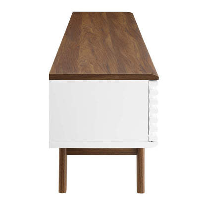 Modway Outlet Render 70" Entertainment Center TV Stand by Modway  Living Room Furniture Walnut White - EEI-3303-WAL-WHI