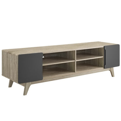 Modway Outlet Tread 70" Media Console TV Stand by Modway  Living Room Furniture Natural Gray - EEI-3306-NAT-GRY