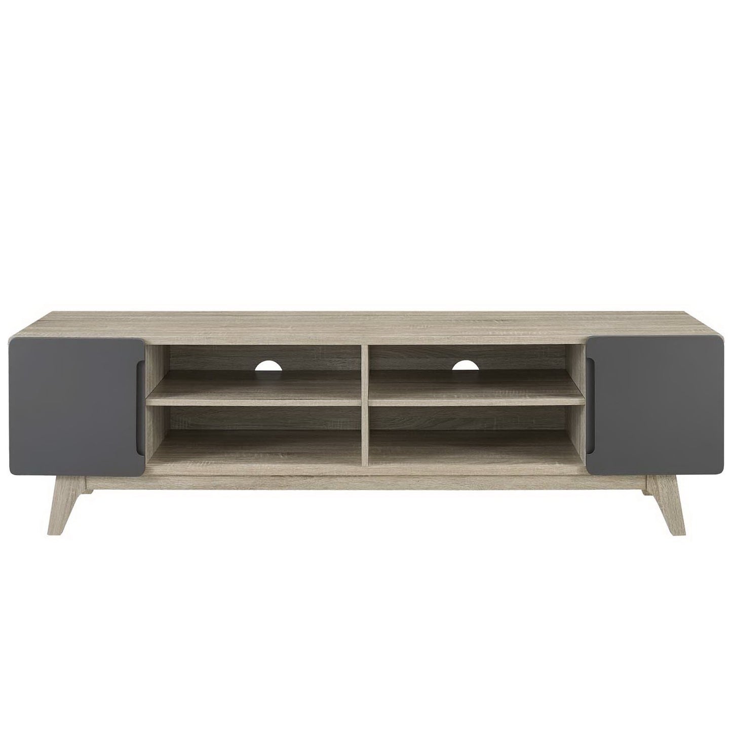 Modway Outlet Tread 70" Media Console TV Stand by Modway  Living Room Furniture Natural Gray - EEI-3306-NAT-GRY