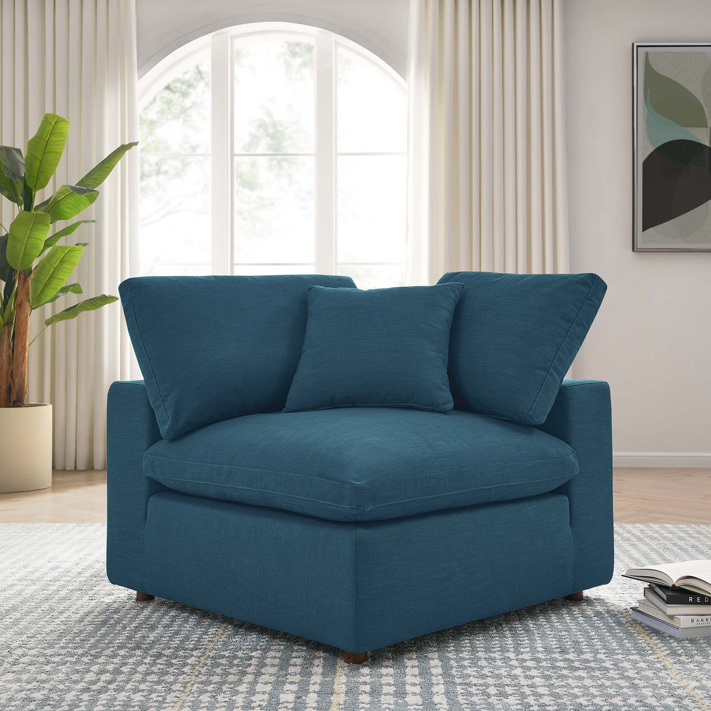 Modway Outlet Commix Down Filled Overstuffed Corner Chair by Modway  Living Room Furniture Azure - EEI-3319-AZU