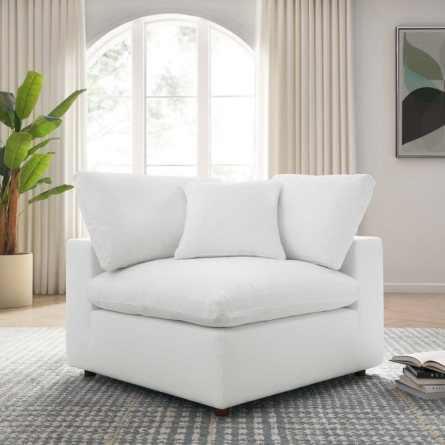 Modway Outlet Commix Down Filled Overstuffed Corner Chair by Modway  Living Room Furniture Pure White - EEI-3319-PUW