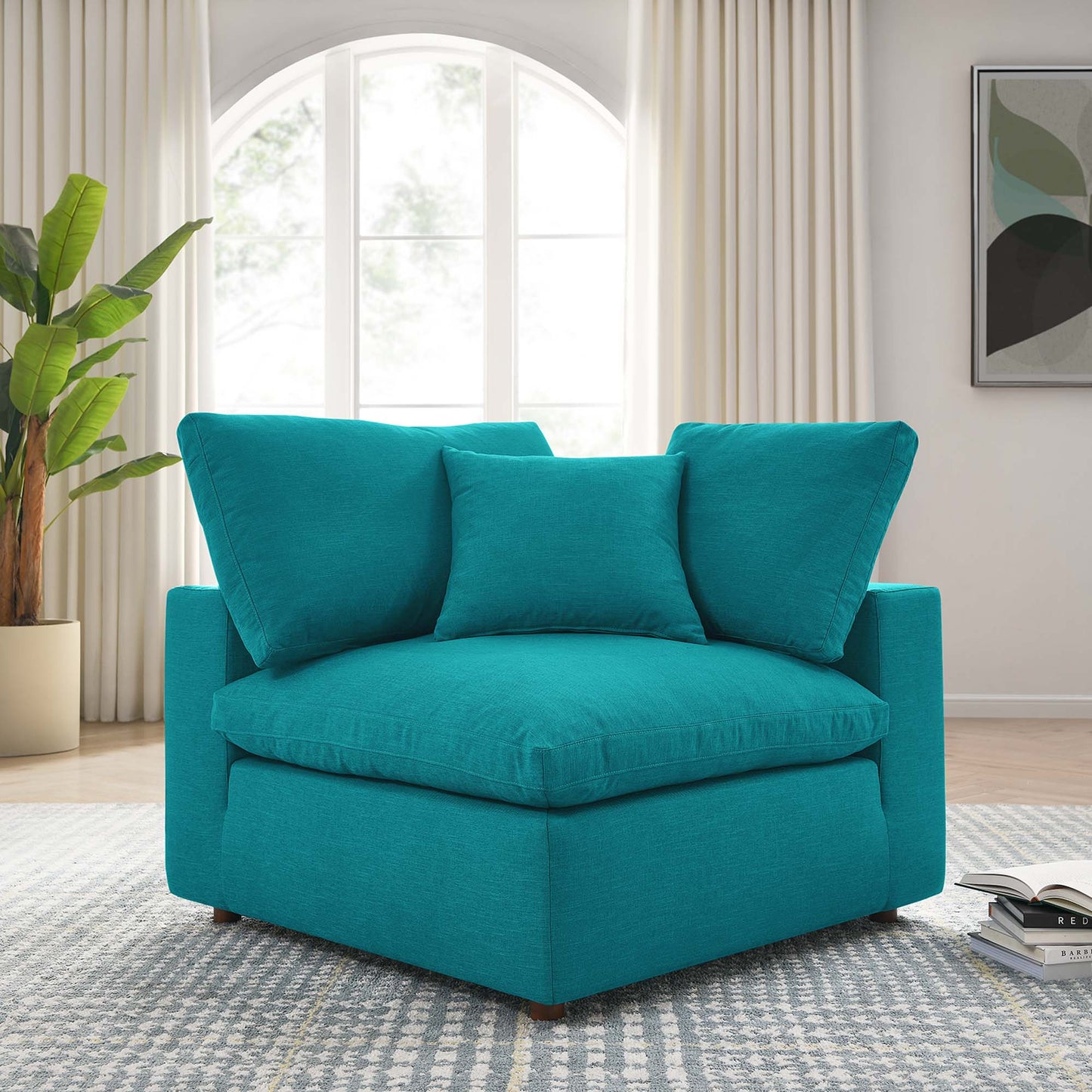 Modway Outlet Commix Down Filled Overstuffed Corner Chair by Modway  Living Room Furniture Teal - EEI-3319-TEA