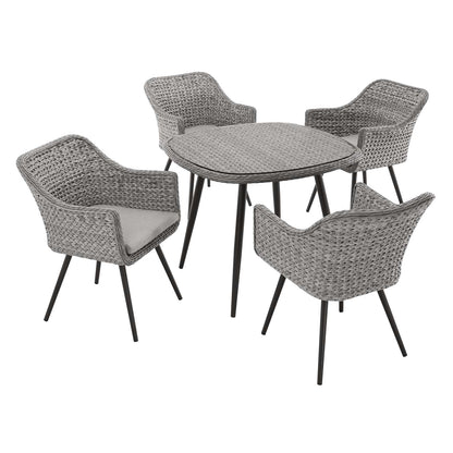 Modway Outlet Endeavor 5 Piece Outdoor Patio Wicker Rattan Dining Set by Modway  Outdoor Furniture Furniture Gray Gray - EEI-3320-GRY-GRY-SET
