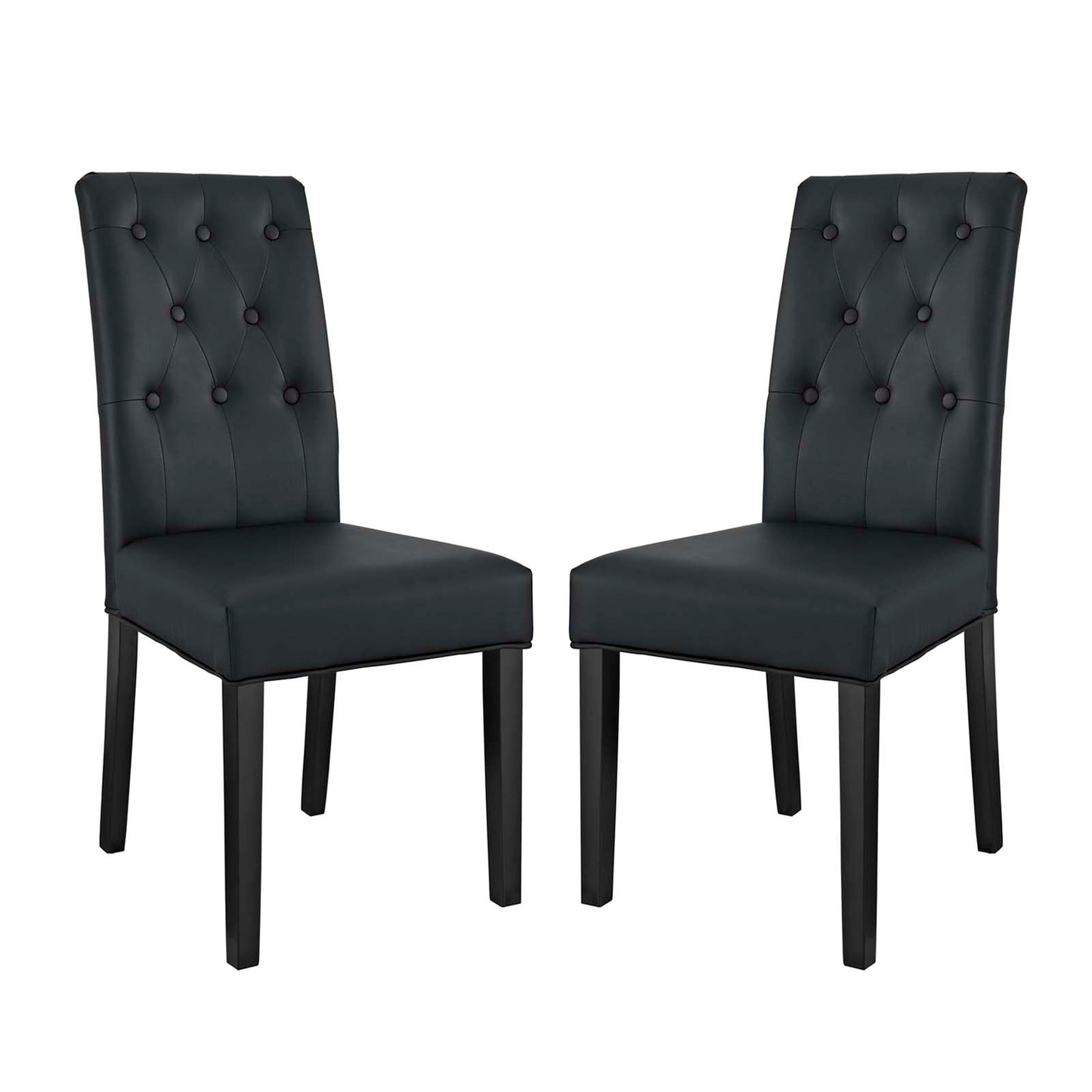 Modway Outlet Confer Vinyl Dining Side Chair Set of 2 by Modway  Bar and Dining Furniture Black - EEI-3323-BLK