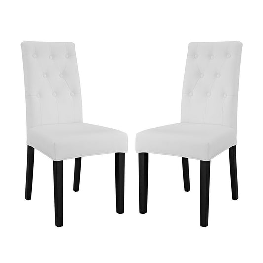 Modway - Confer Vinyl Dining Side Chair Set of 2 by Modway  Bar and Dining Dining Chairs White - EEI-3323-WHI