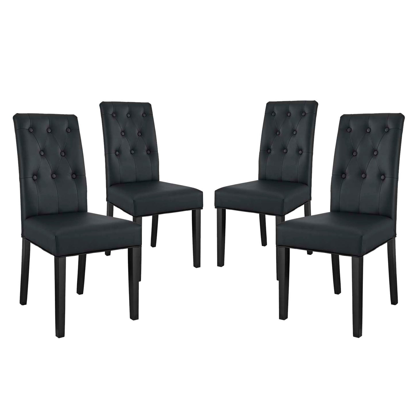 Modway Outlet Confer Vinyl Dining Side Chair Set of 4 by Modway  Bar and Dining Furniture Black - EEI-3324-BLK