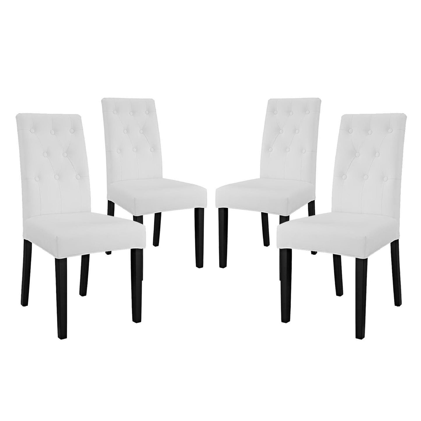 Modway - Confer Vinyl Dining Side Chair Set of 4 by Modway  Bar and Dining Dining Chairs White - EEI-3324-WHI