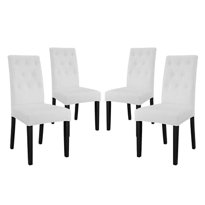 Modway - Confer Vinyl Dining Side Chair Set of 4 by Modway  Bar and Dining Dining Chairs White - EEI-3324-WHI