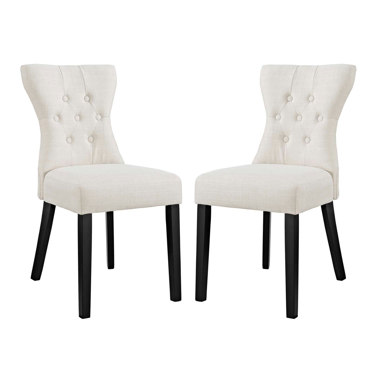 Modway Outlet Silhouette Upholstered Fabric Dining Side Chairs Set of 2 by Modway  Bar and Dining Furniture Beige - EEI-3327-BEI
