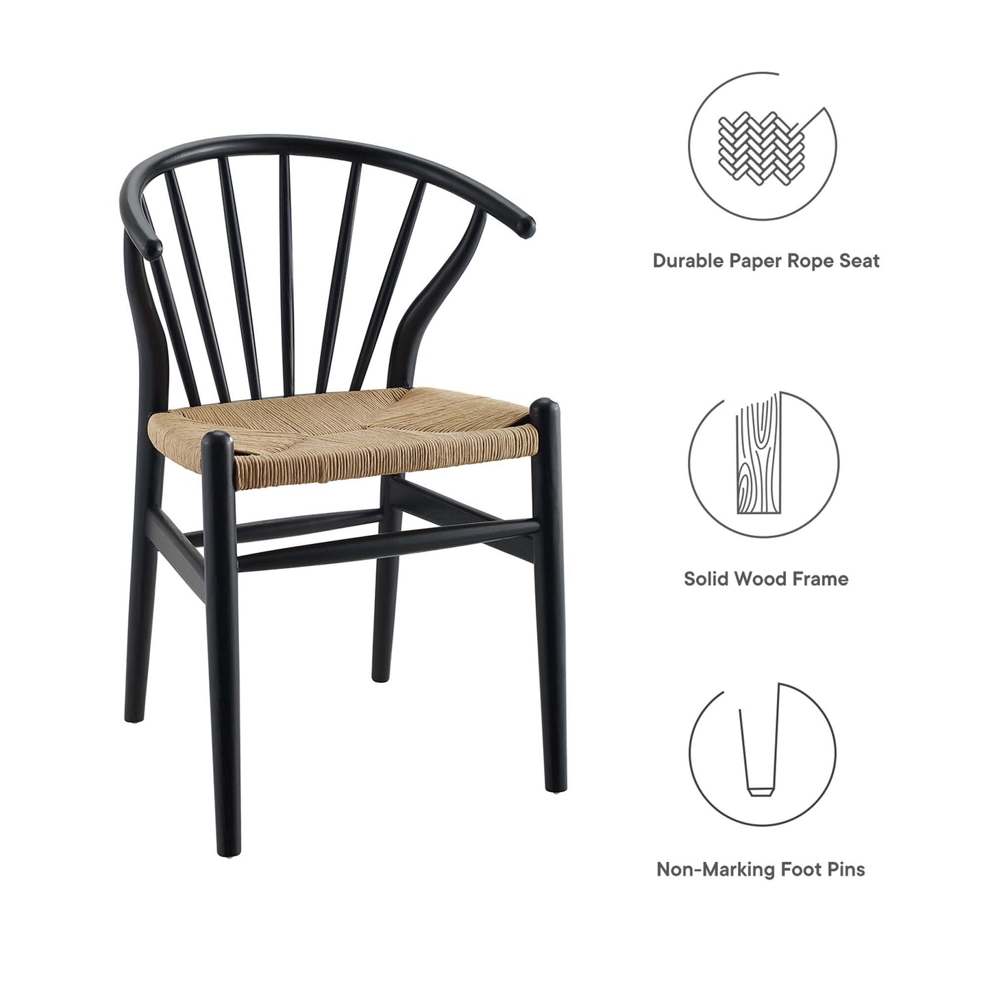 Modway - Flourish Spindle Wood Dining Side Chair by Modway  Bar and Dining Dining Chairs Black - EEI-3338-BLK