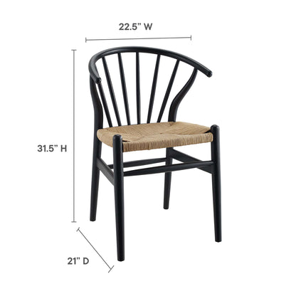 Modway - Flourish Spindle Wood Dining Side Chair by Modway  Bar and Dining Dining Chairs Black - EEI-3338-BLK