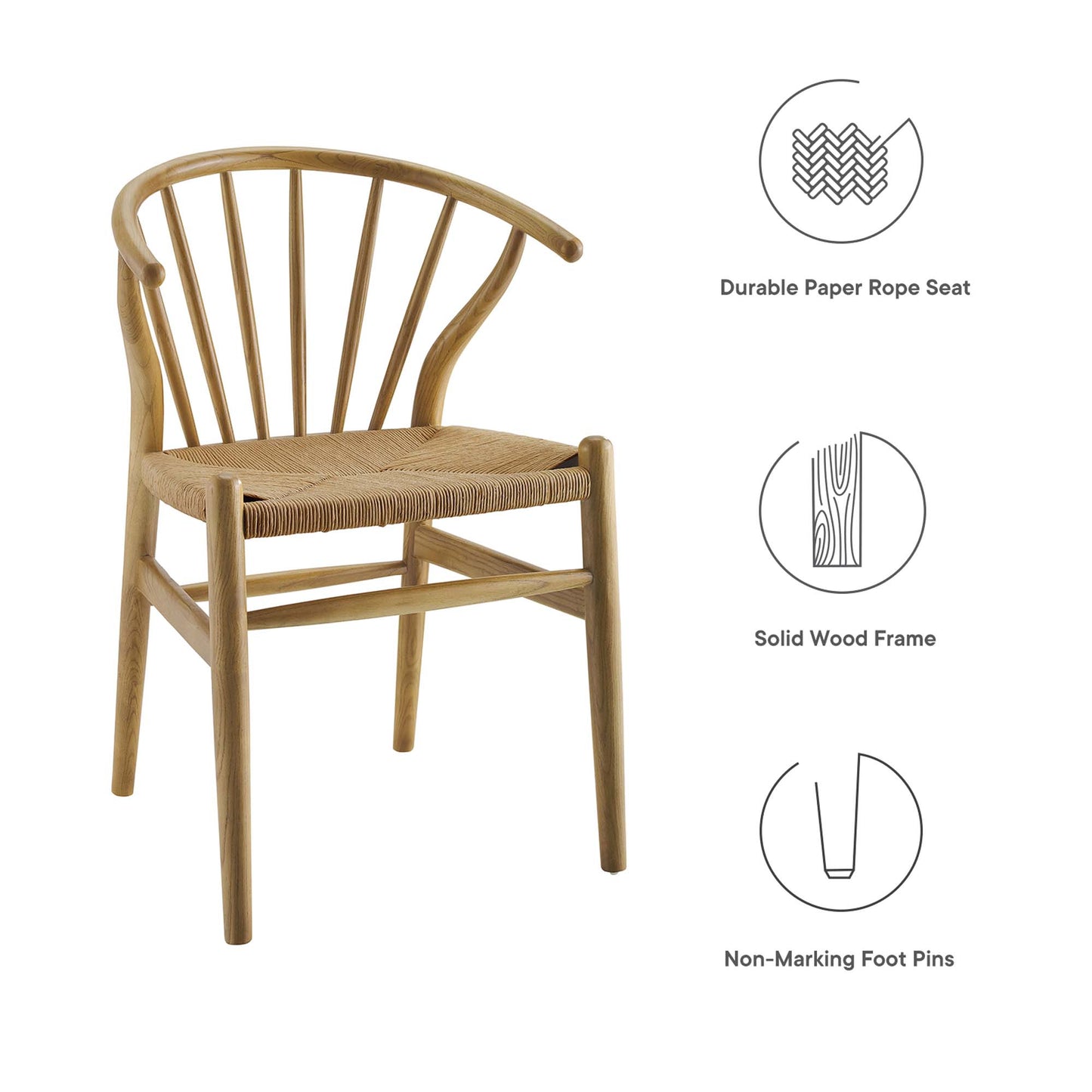 Modway - Flourish Spindle Wood Dining Side Chair by Modway  Bar and Dining Dining Chairs Brown - EEI-3338-NAT