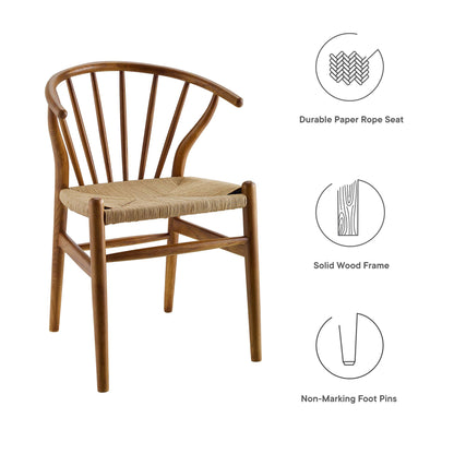 Modway - Flourish Spindle Wood Dining Side Chair by Modway  Bar and Dining Dining Chairs Brown - EEI-3338-WAL