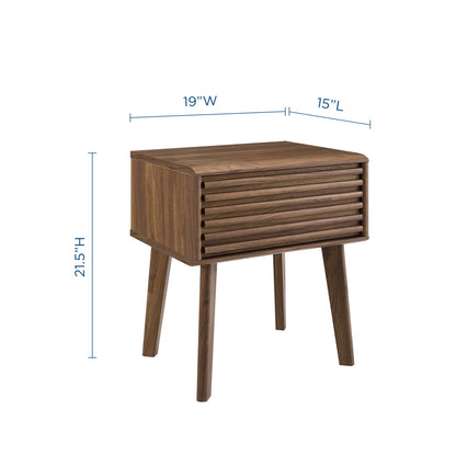 Modway - Render End Table by Modway  Bedroom Case Goods Brown - EEI-3345-WAL