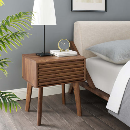 Modway - Render End Table by Modway  Bedroom Case Goods Brown - EEI-3345-WAL