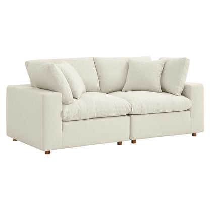 Modway Outlet Commix 2 Piece Down Filled Overstuffed Sectional Sofa Set by Modway  Living Room Furniture Light Beige - EEI-3354-LBG