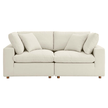 Modway Outlet Commix 2 Piece Down Filled Overstuffed Sectional Sofa Set by Modway  Living Room Furniture Light Beige - EEI-3354-LBG