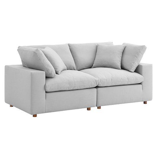 Modway Outlet Commix 2 Piece Down Filled Overstuffed Sectional Sofa Set by Modway  Living Room Furniture Light Gray - EEI-3354-LGR