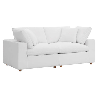 Modway Outlet Commix 2 Piece Down Filled Overstuffed Sectional Sofa Set by Modway  Living Room Furniture Pure White - EEI-3354-PUW