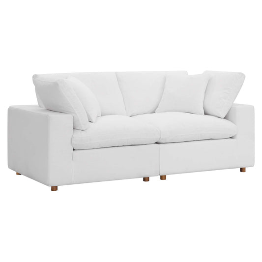 Modway Outlet Commix 2 Piece Down Filled Overstuffed Sectional Sofa Set by Modway  Living Room Furniture Pure White - EEI-3354-PUW
