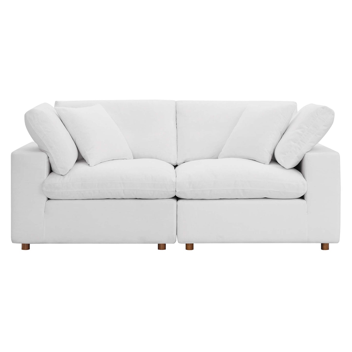 Modway Outlet Commix 2 Piece Down Filled Overstuffed Sectional Sofa Set by Modway  Living Room Furniture Pure White - EEI-3354-PUW