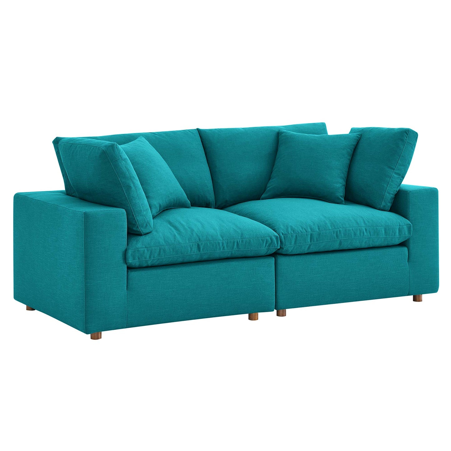 Modway Outlet Commix 2 Piece Down Filled Overstuffed Sectional Sofa Set by Modway  Living Room Furniture Teal - EEI-3354-TEA