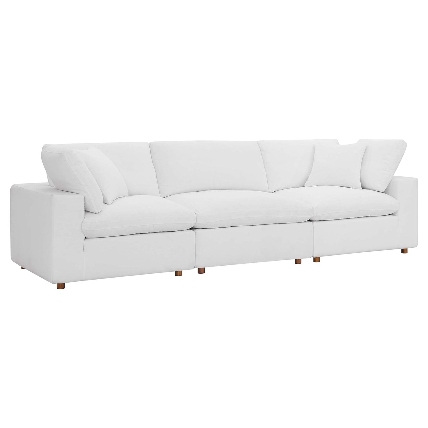 Modway Outlet Commix 3 Piece Down Filled Overstuffed Sectional Sofa Set by Modway  Living Room Furniture Pure White - EEI-3355-PUW