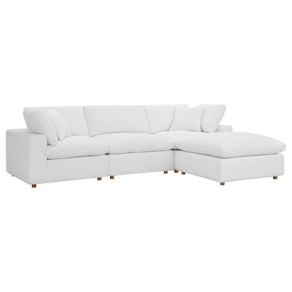 Modway Outlet Commix 4 Piece Down Filled Overstuffed Sectional Sofa Set by Modway  Living Room Furniture Pure White - EEI-3356-PUW
