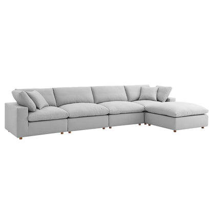 Modway Outlet Commix 5 Piece Down Filled Overstuffed Sectional Sofa Set by Modway  Living Room Furniture Light Gray - EEI-3358-LGR
